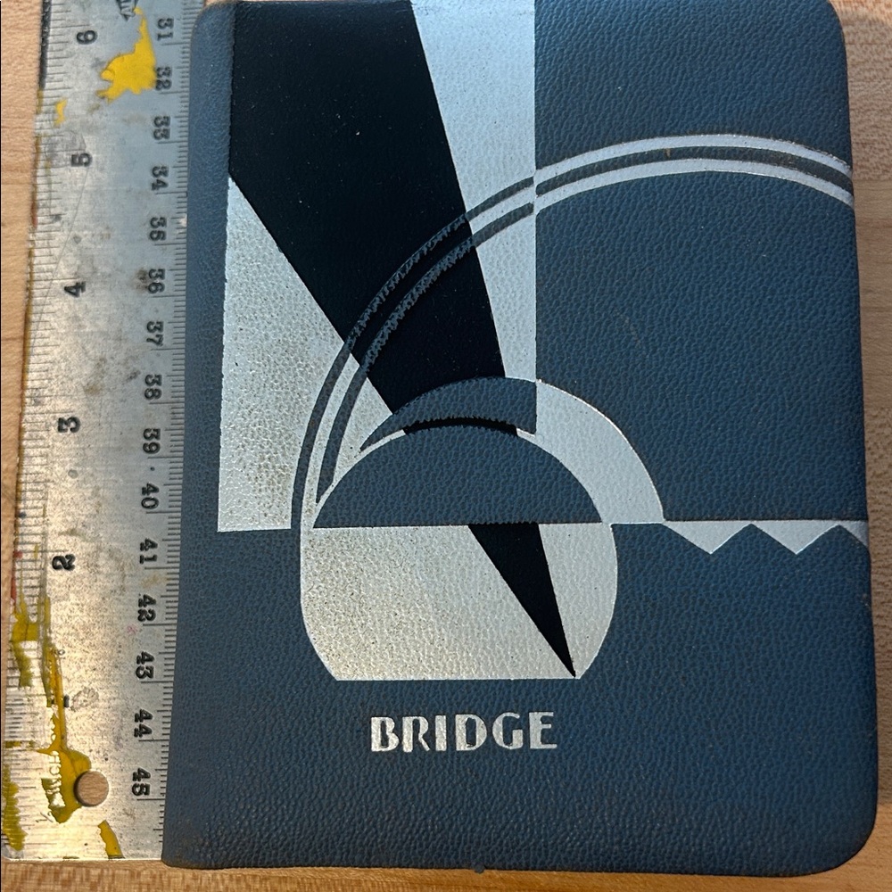 Vintage Art Deco Bridge set with a special pencil, Case, box, and score pad